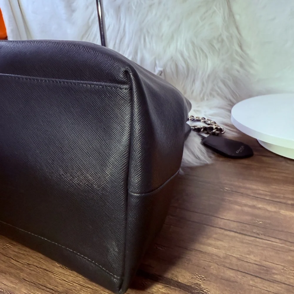 Coach Black Tote with Chain Straps